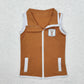 Baby Kids Toddler Sleeveless Embroidery Deer Dog Duck Pockets Sibling Zipper Tops