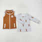 Baby Boy Girl Long Sleeves Deer Shirt Embroidery Vest Sibling Hunting Set