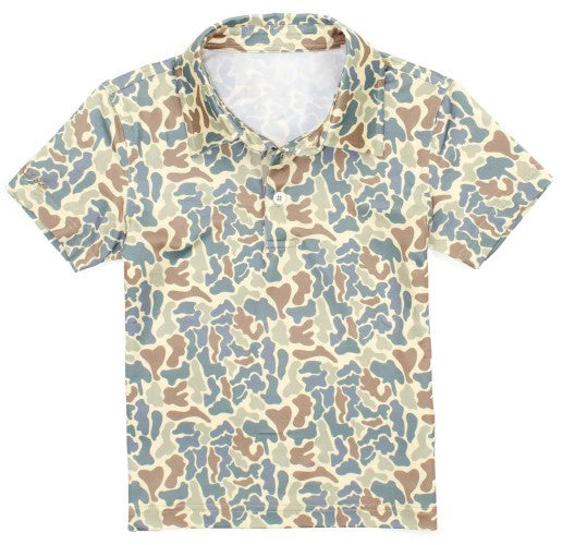 Pre-order Baby Boy Short Sleeves Camo Buttons Tee Shirt