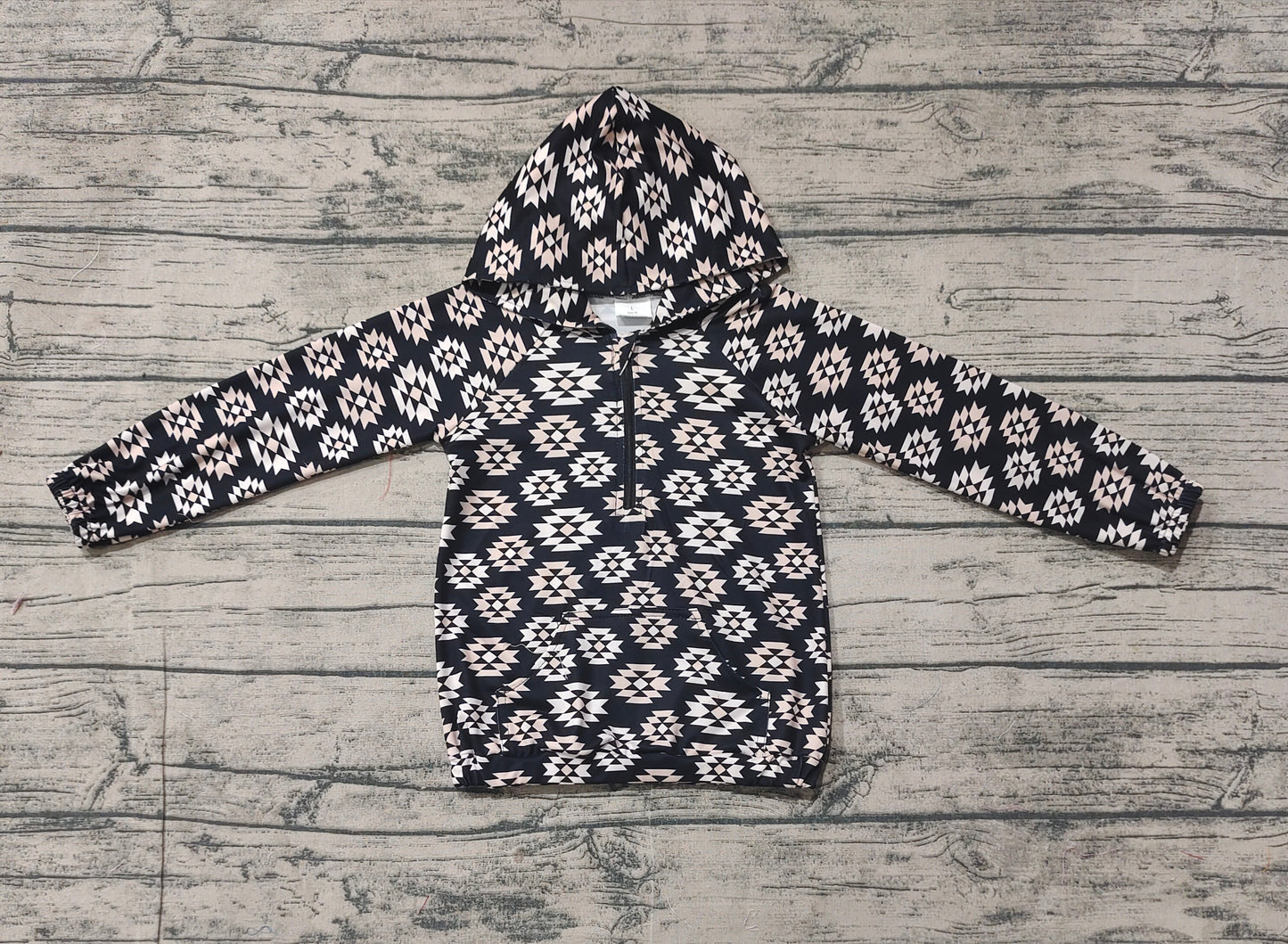 Baby Boy Long Sleeves Western Aztec Hoodie Shirt