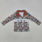Baby Boy Long Sleeves Embroidery Camo Zipper Sibling Pullover Shirt Tops RTS