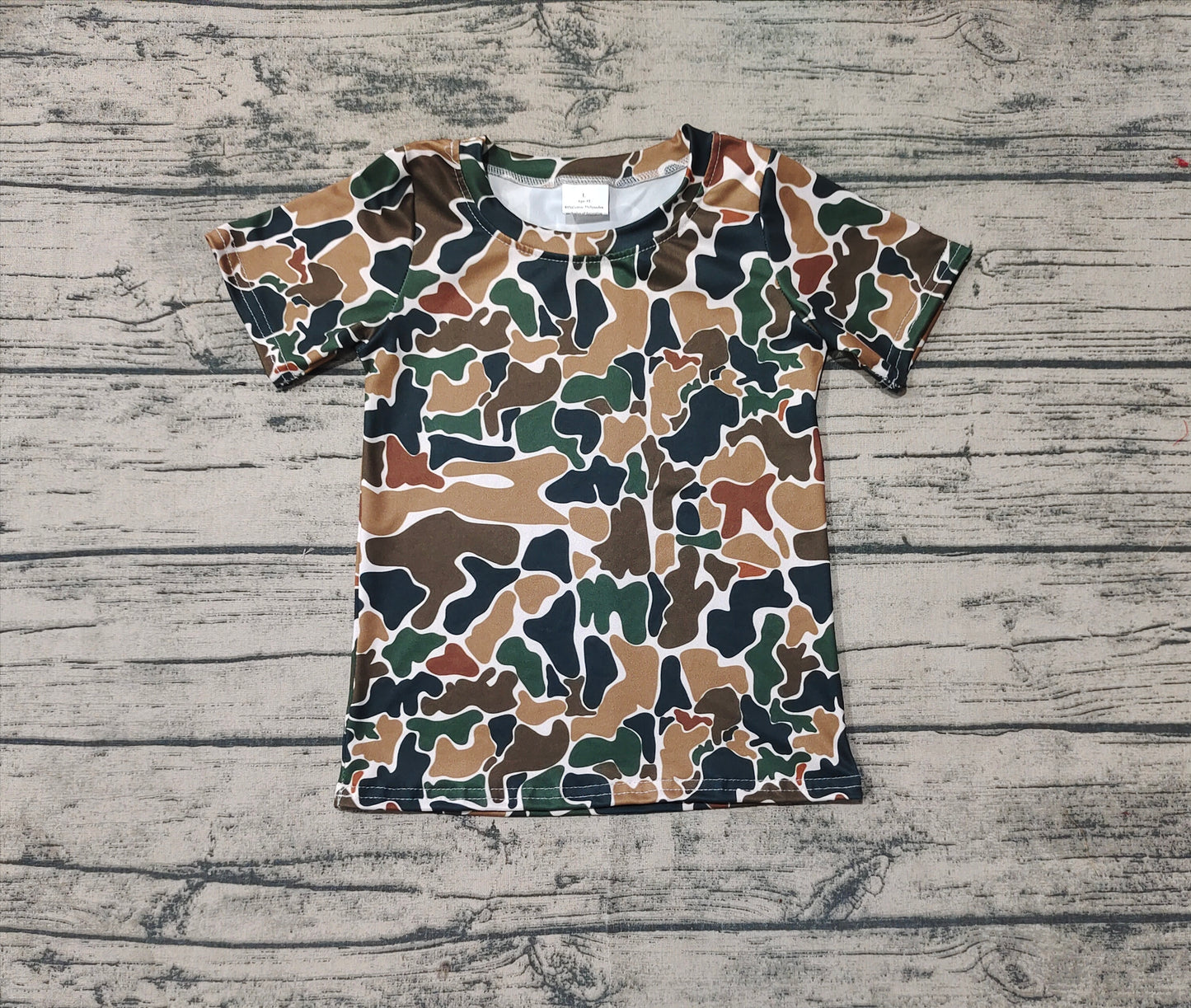 Baby Boy Kids Short Sleeves Brown Camo Tee Shirt