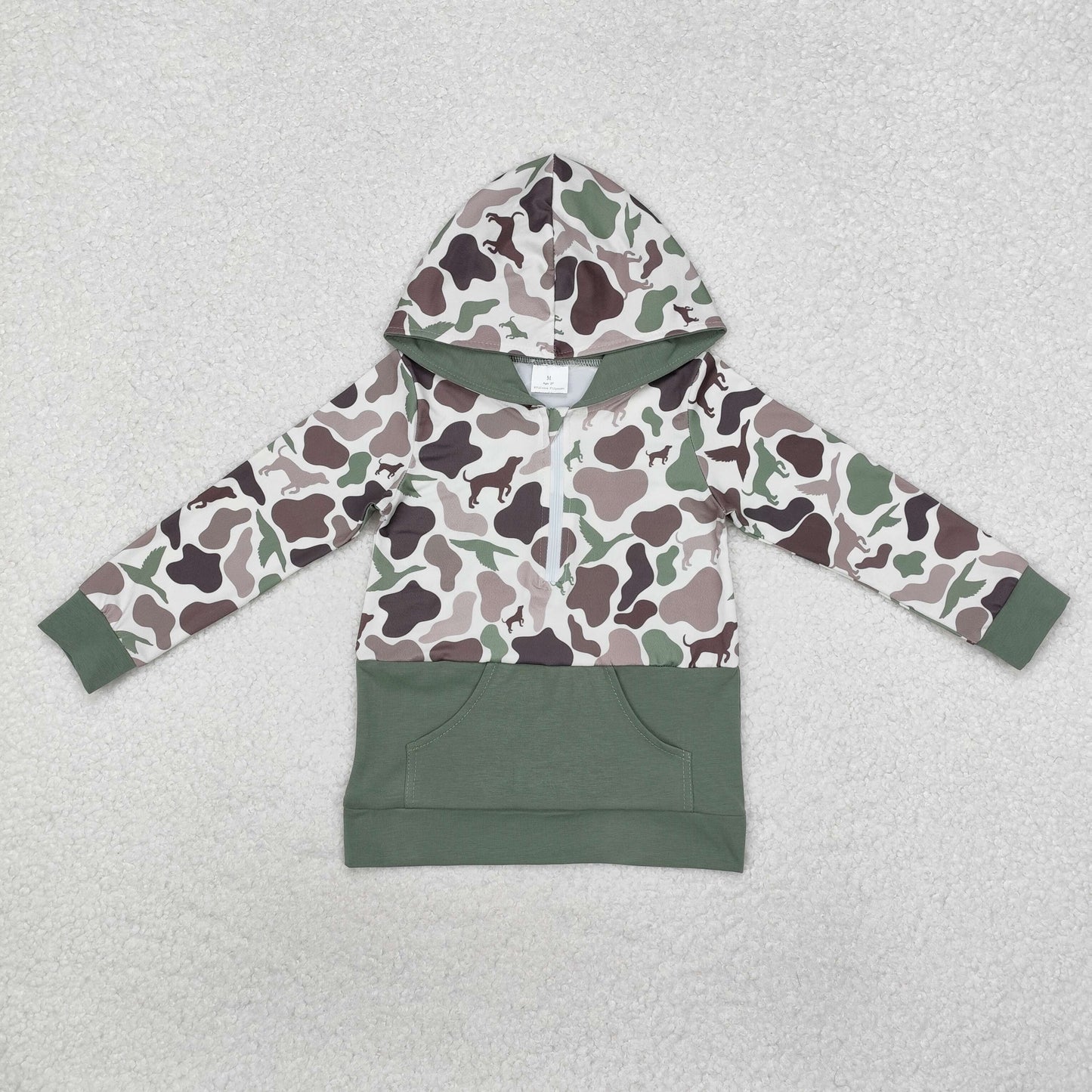 Sibling Baby Boys Long Sleeves Pockets Zipper Hoodie Pullovers Southern Camo Shirts RTS