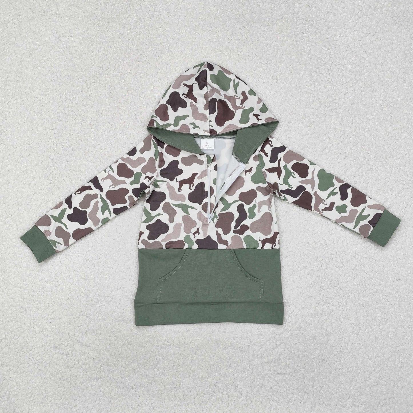 Sibling Baby Boys Long Sleeves Camo Southern Hunting Pockets Zipper Hoodies Shirts Tops