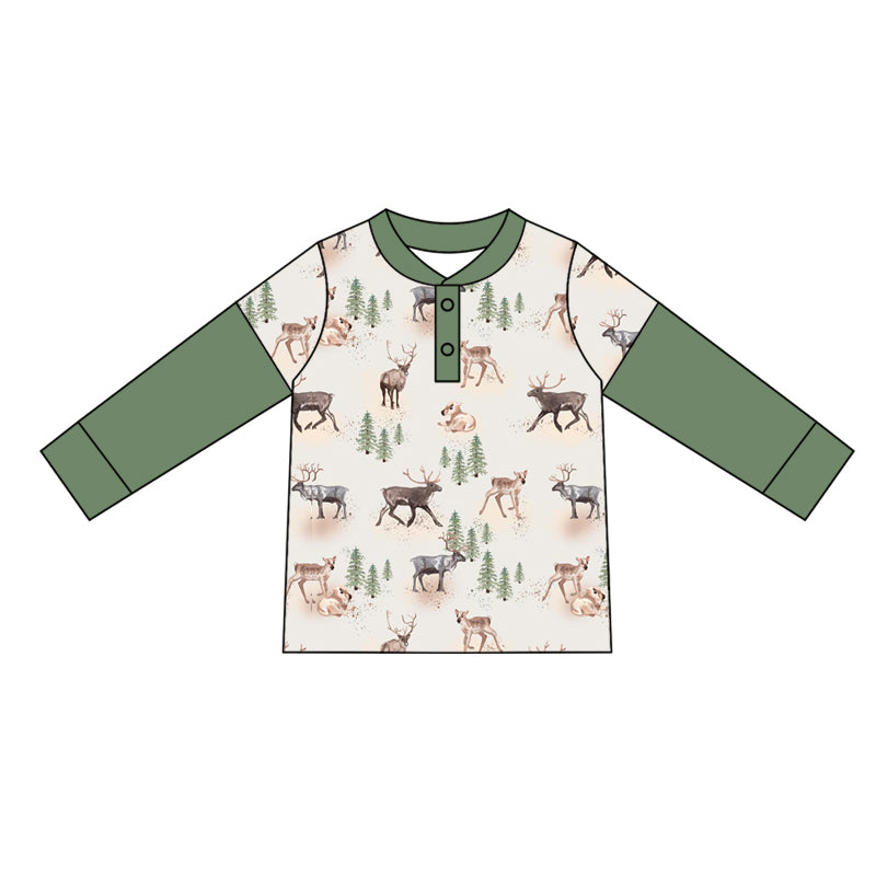 Pre-order Baby Boy Long Sleeves Deer Hunting Tee Shirt Tops