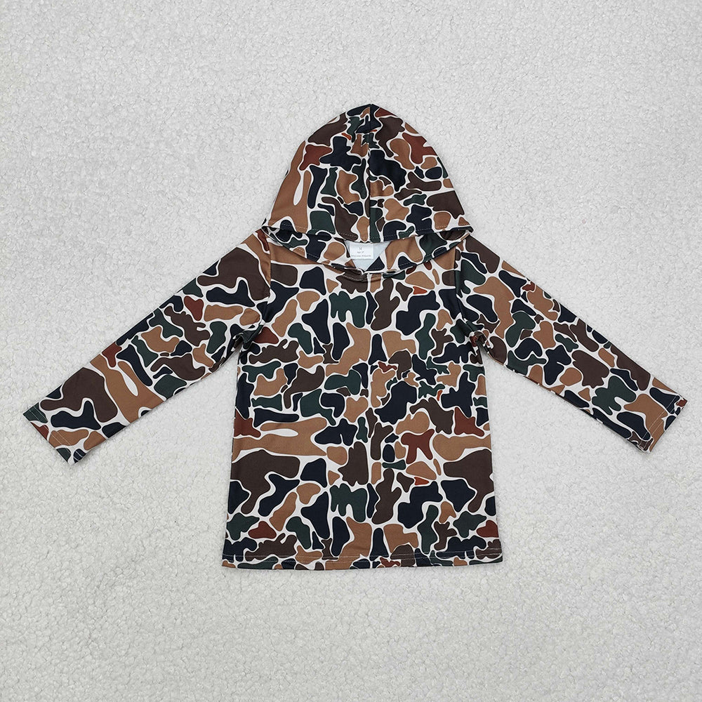 Sibling Boys Kids Camo Long Sleeves Hoodie Shirts Hunting Pullover Tops