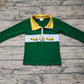 Baby Boy Long Sleeves Embroidery Construction Zipper Green Pullover Shirt