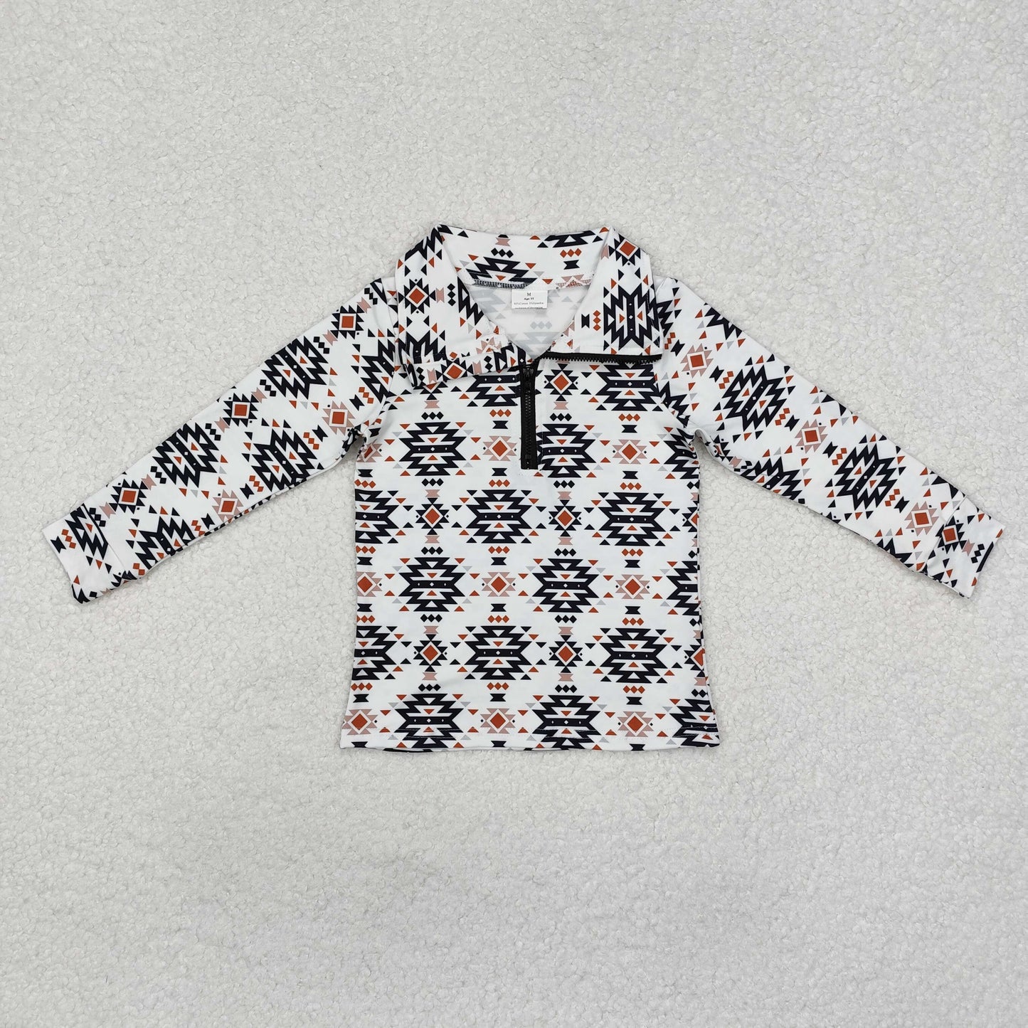 Sibling Baby Boys Long Sleeves Aztec Western Zipper Pullover Shirts Tops RTS