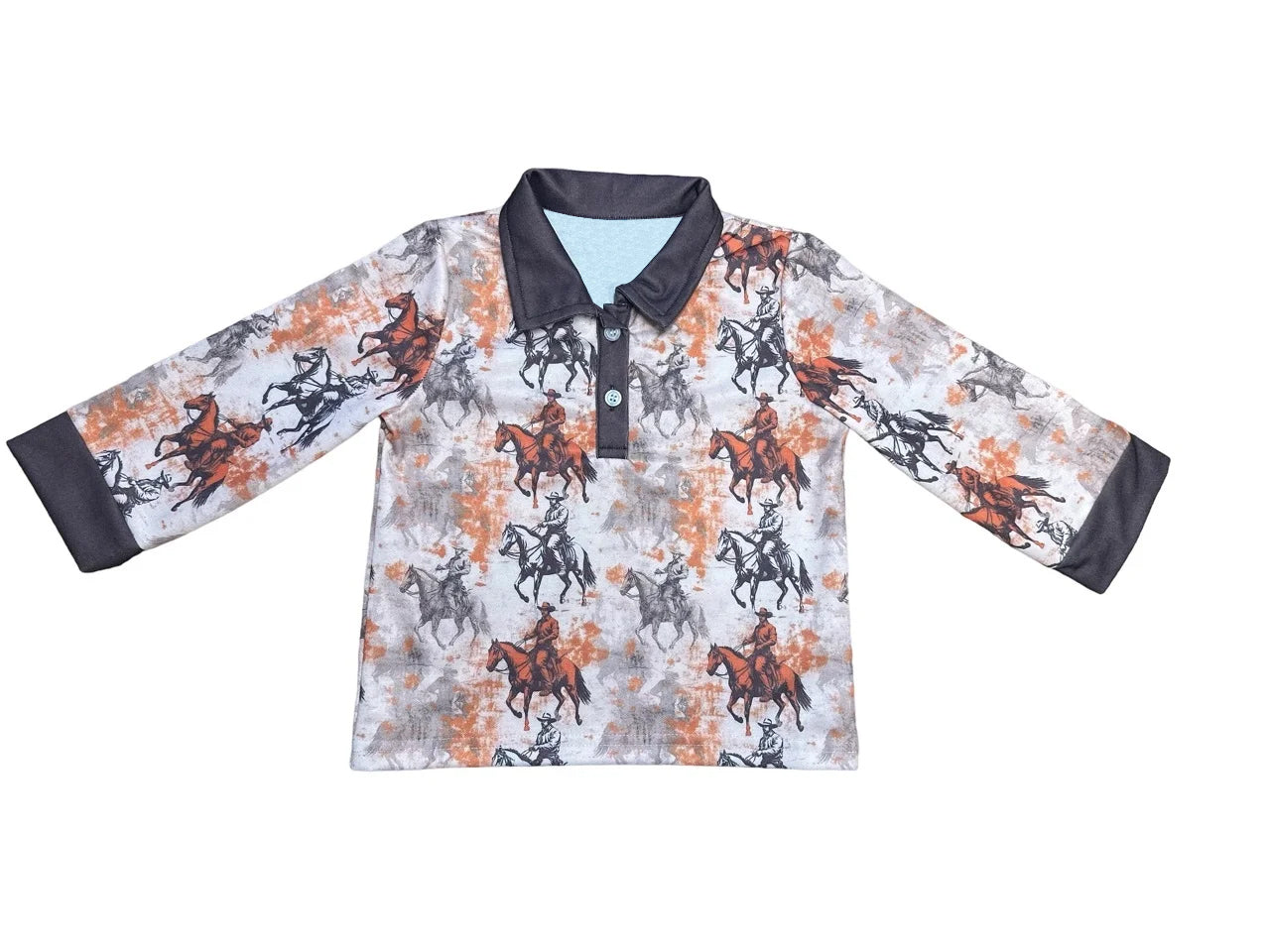 Pre-order Baby Boy Long Sleeves Western Rodeo Shirt Tops