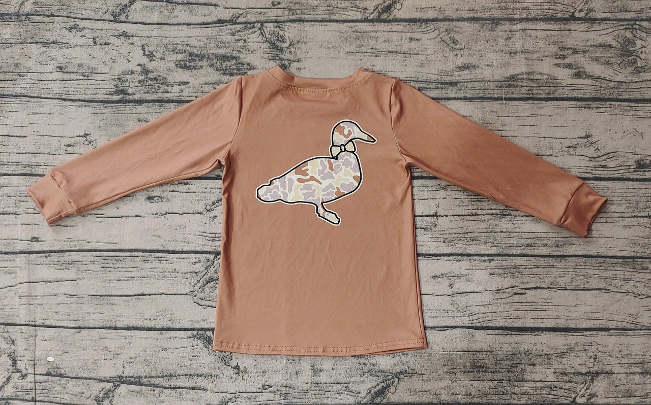 Baby Boy Long Sleeves Brown Camo Duck Shirt Tops