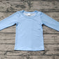 Baby Boy Long Sleeves Blue Fishing Tee Shirt Tops