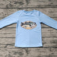 Baby Boy Long Sleeves Blue Fishing Tee Shirt Tops