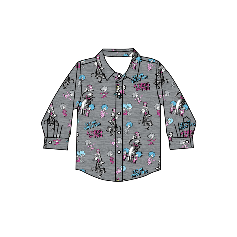 Pre-order Baby Boy Long Sleeves Dr Reading Buttons Shirt Tops