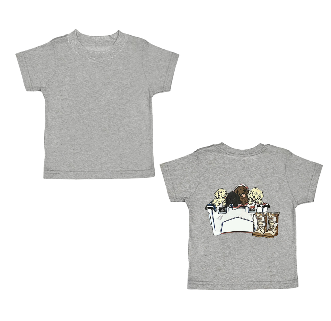 Pre-order Baby Boy Grey Short Sleeves Dogs Hunting Shirt Tops