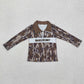 Sibling Boys Kids Long Sleeves Embroidery Mama's Daddy's Boy Camo Shirt Tops