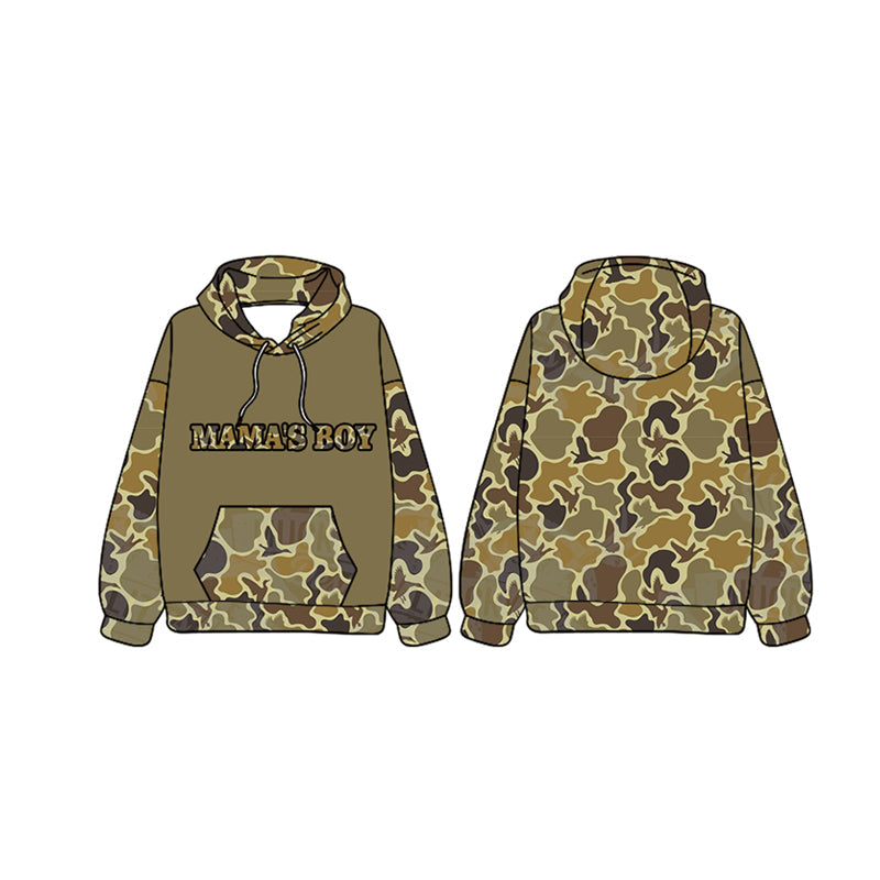 Pre-order Children Toddler Mama's Boy Hunting Camo Ducks Hoodie Pullover Tops