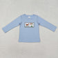 Sibling Boys Kids Long Sleeves Embroidery Dogs Ducks Deer Hunting Shirt Tops RTS
