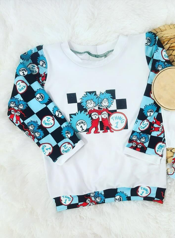 Pre-order Baby Boy Checkered Long Sleeves Dr Reading Tee Shirt