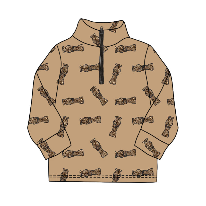 Pre-order Baby Boy Long Sleeves Duck Call Zipper Pullover Shirt