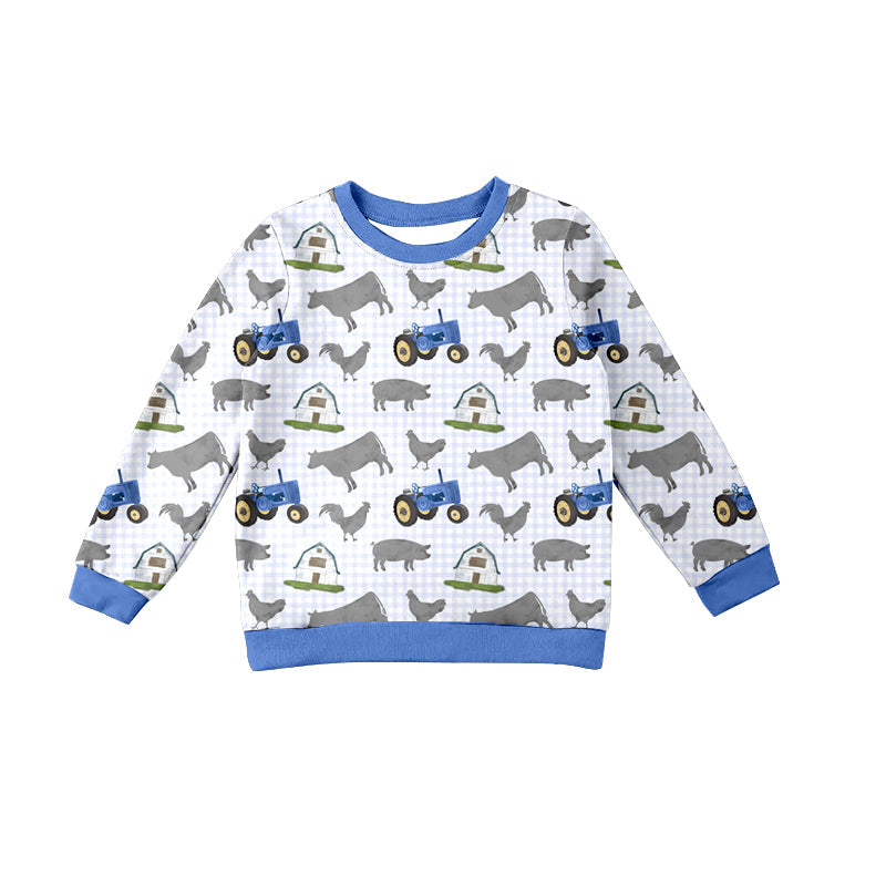 Pre-order Baby Boy Long Sleeves Farm House Chicken Shirt Tops