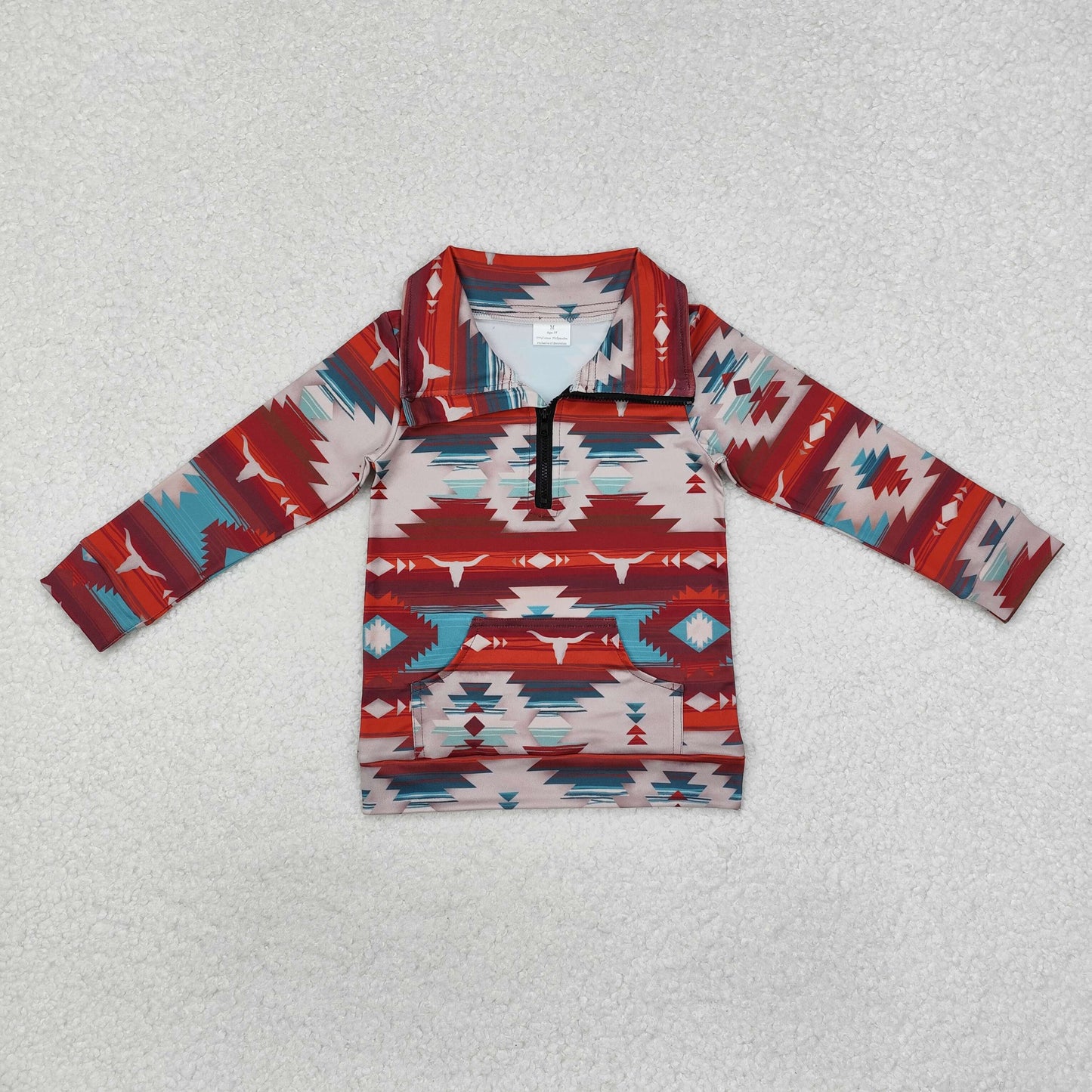 Sibling Baby Boys Long Sleeves Aztec Western Zipper Pullover Shirts Tops RTS