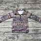 Baby Boy Long Sleeves Brown Aztec Zipper Western Pullover Shirt