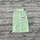 Preorder Baby Kids Green Embroidery  Duck Zipper Pocket Vest Tops