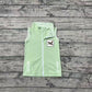 Preorder Baby Kids Green Embroidery  Duck Zipper Pocket Vest Tops