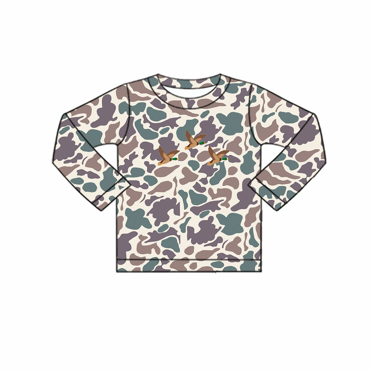 Preorder Baby Boy Long Sleeves Camo Ducks Hunting Shirt Tops
