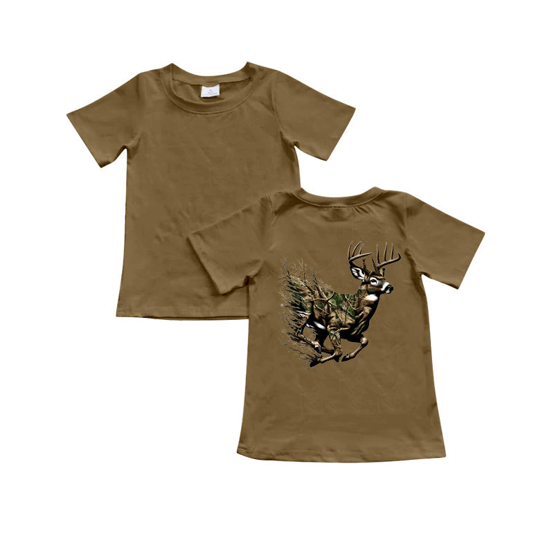 Preorder Baby Boy Short Sleeves Camo Deer Hunting Shirt Tops