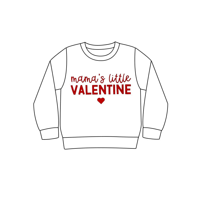 Preorder Baby Kids Toddler Long Sleeves Mama's Little Valentine Shirt Tops