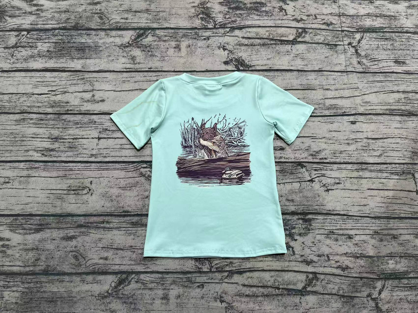 Baby Boy Short Sleeves Duck Hunting Green Shirt Tops