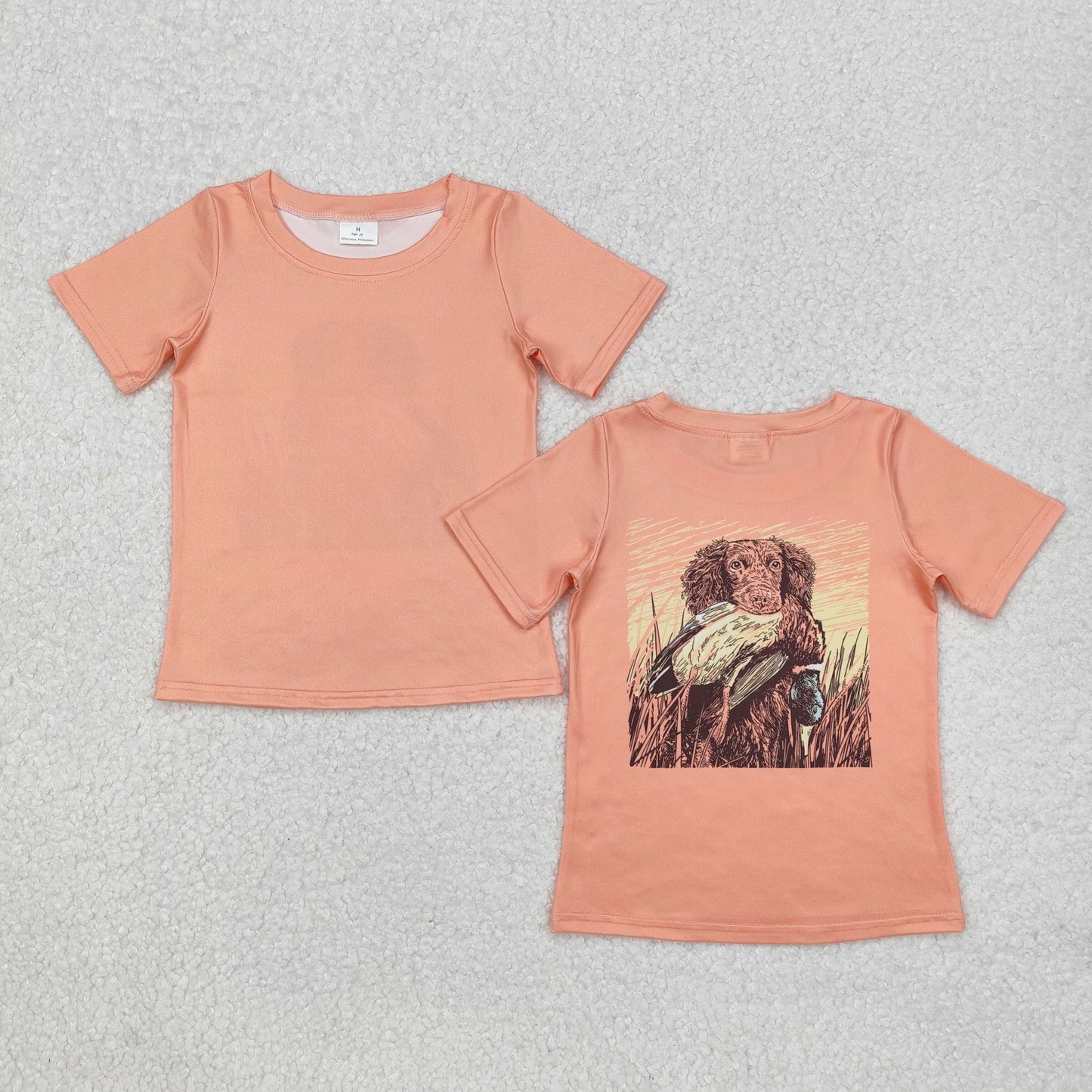 Colors (1-8) Baby Boy Short Sleeves Dog Deer Ducks Sibling Hunting Shirt Tops