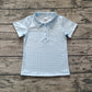 RTS Baby Boy Short Sleeves Blue Checkered Buttons Shirt Tops