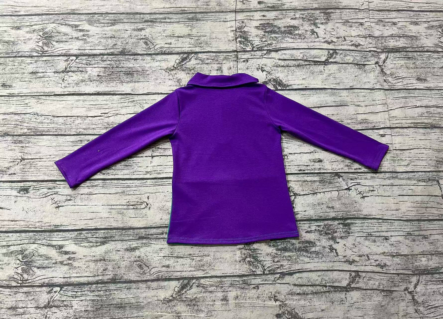 Baby Boy Long Sleeves Mardi Gras Purple Yellow Green Zipper Tee Shirt Tops