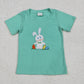 Sibling Boys Kids Short Sleeves Embroidery Rabbits Cross Eggs Easter Shirt Tops