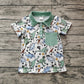 RTS Baby Boy Short Sleeves Dinosaurs Pocket Buttons Shirt