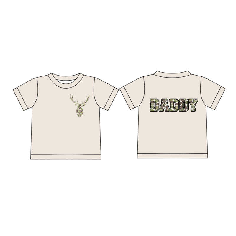 Preorder Adult Men Short Sleeves Deer Camo Daddy Tee Shirt Tops