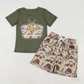 Baby Boys Kids Short Sleeves Deer Shirt Camo Pockets Shorts Summer Clothes Set RTS