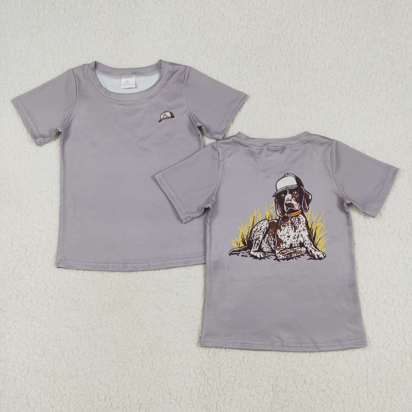 Colors (1-8) Baby Boy Short Sleeves Dog Deer Ducks Sibling Hunting Shirt Tops