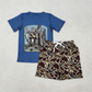 Baby Boys Kids Short Sleeves Duck Shirt Camo Pockets Shorts Summer Clothes Set RTS