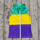 Baby Kids Toddler Mardi Gras Stripes Zipper Vest Shirt RTS