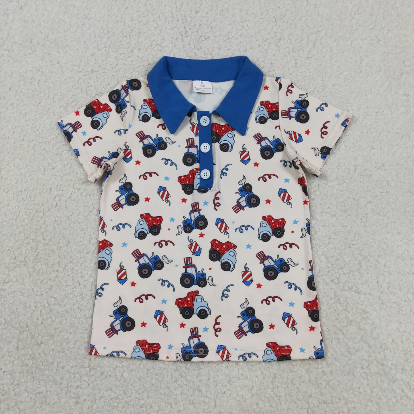 Sibling Baby Boys Kids Short Sleeves 4th of July Buttons Shirts Tops Clothes RTS