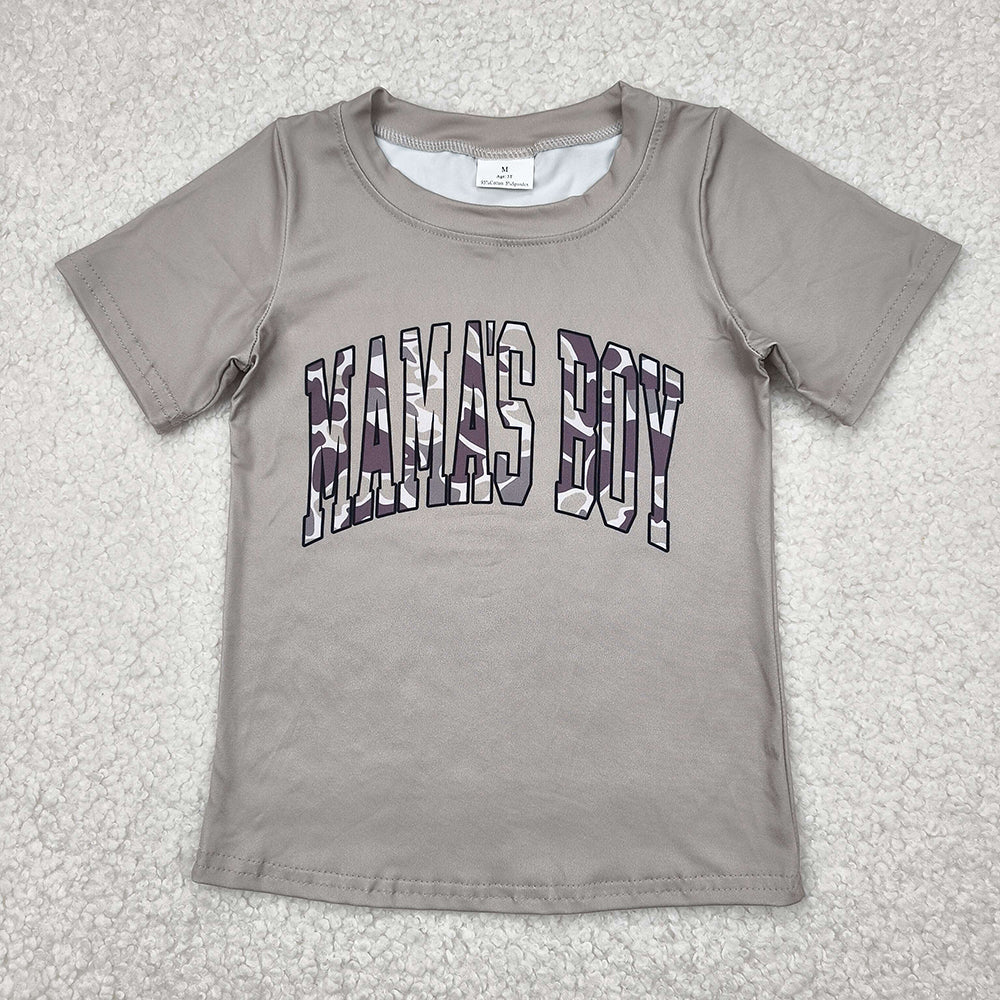 Baby Kids Toddler Short Sleeves Mama's Boy Camo Sibling Shirt Tops RTS