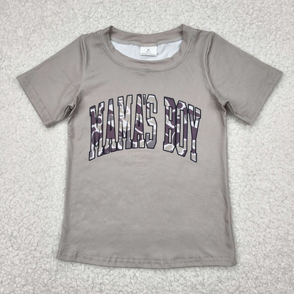 Baby Kids Toddler Short Sleeves Camo Mama's Boy Tee Shirt Sibling Tops RTS