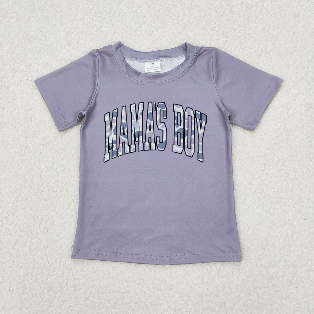 Baby Kids Toddler Short Sleeves Mama's Boy Camo Sibling Shirt Tops RTS