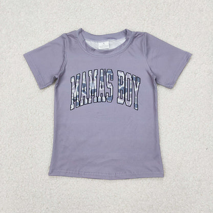 Baby Kids Toddler Short Sleeves Mama's Boy Camo Sibling Shirt Tops RTS