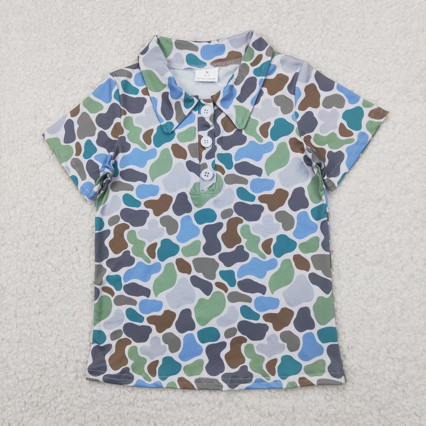 Baby Boy Infant Short Sleeves Buttons Camo Romper Sibling Summer Clothes RTS