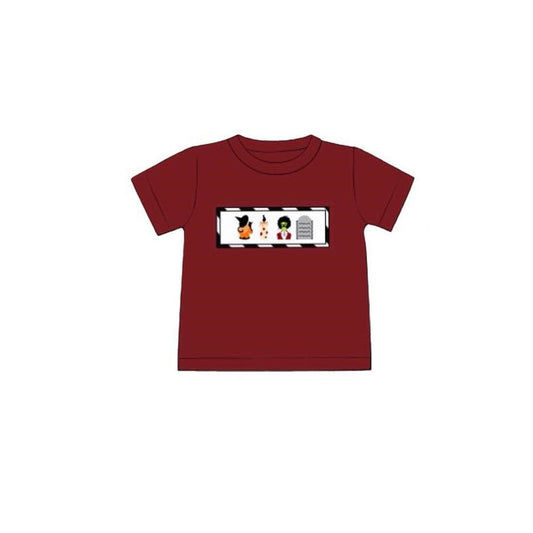 ( Moq 5 ) Preorder Baby Boy Red Short Sleeves Halloween Shirt Tops