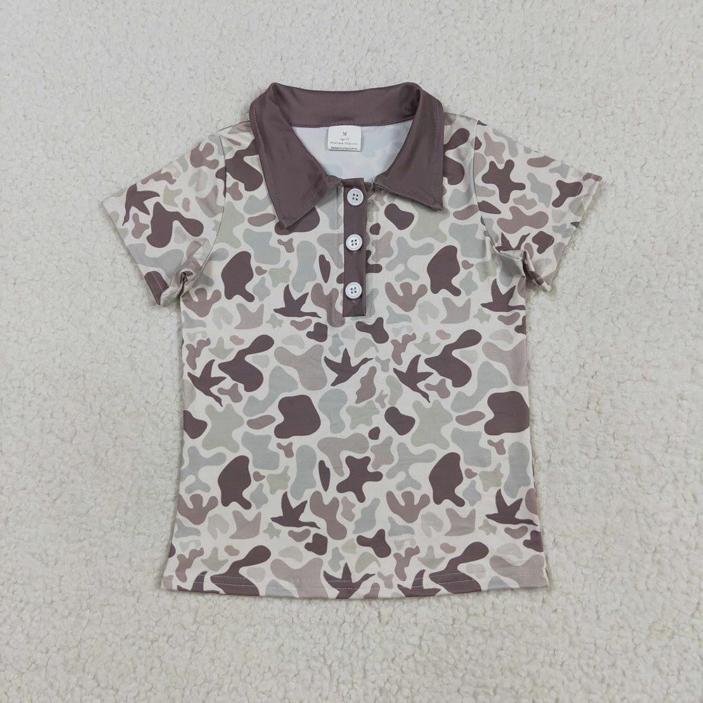 Baby Boy Short Sleeves Ducks Camo Sibling Summer Romper Shirt Clothes RTS